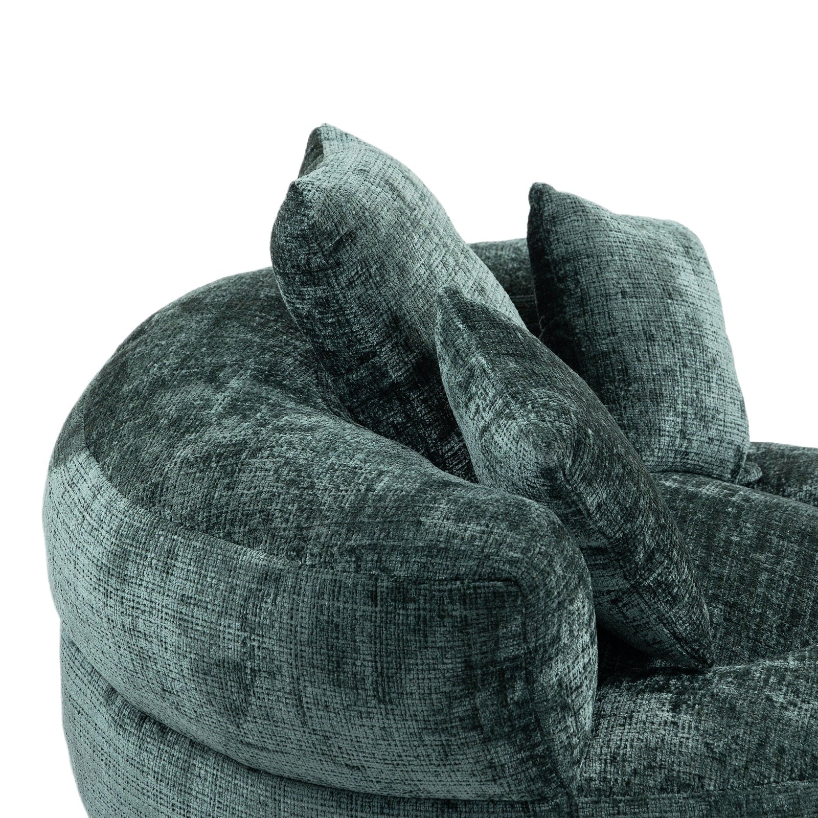 Sofa Chair Set Bean Bag Chair Default Comfortable Lazy Lounger Bean Bag Couch in Emerald Chenille