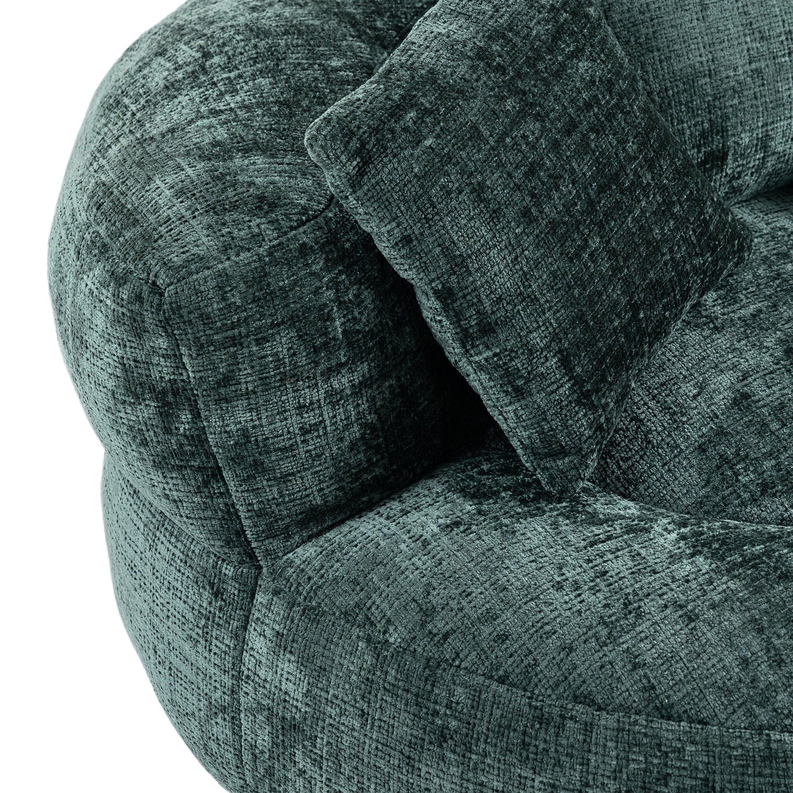 Sofa Chair Set Bean Bag Chair Default Comfortable Lazy Lounger Bean Bag Couch in Emerald Chenille