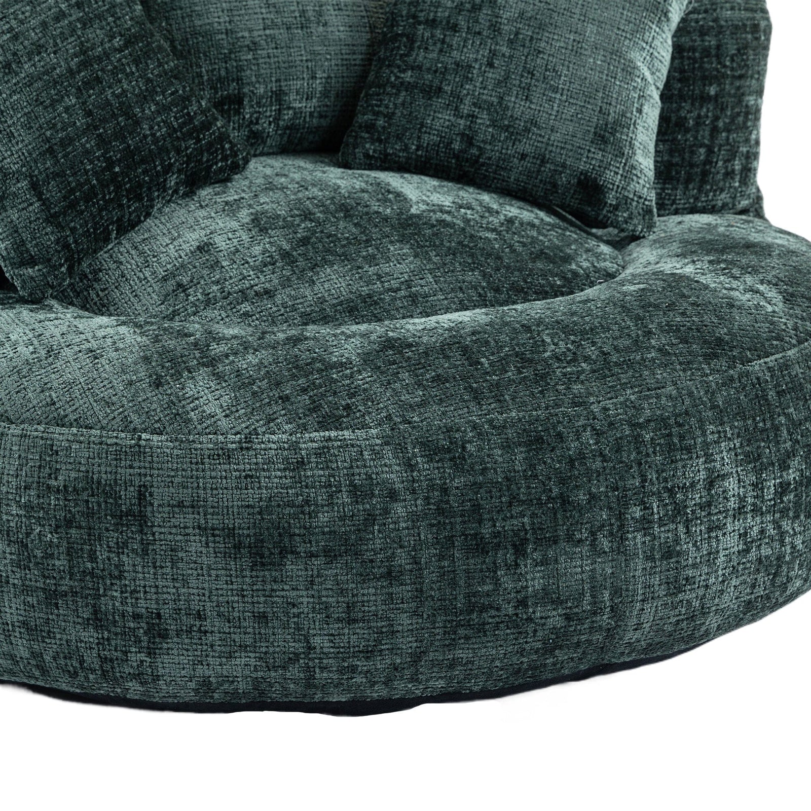 Sofa Chair Set Bean Bag Chair Default Comfortable Lazy Lounger Bean Bag Couch in Emerald Chenille
