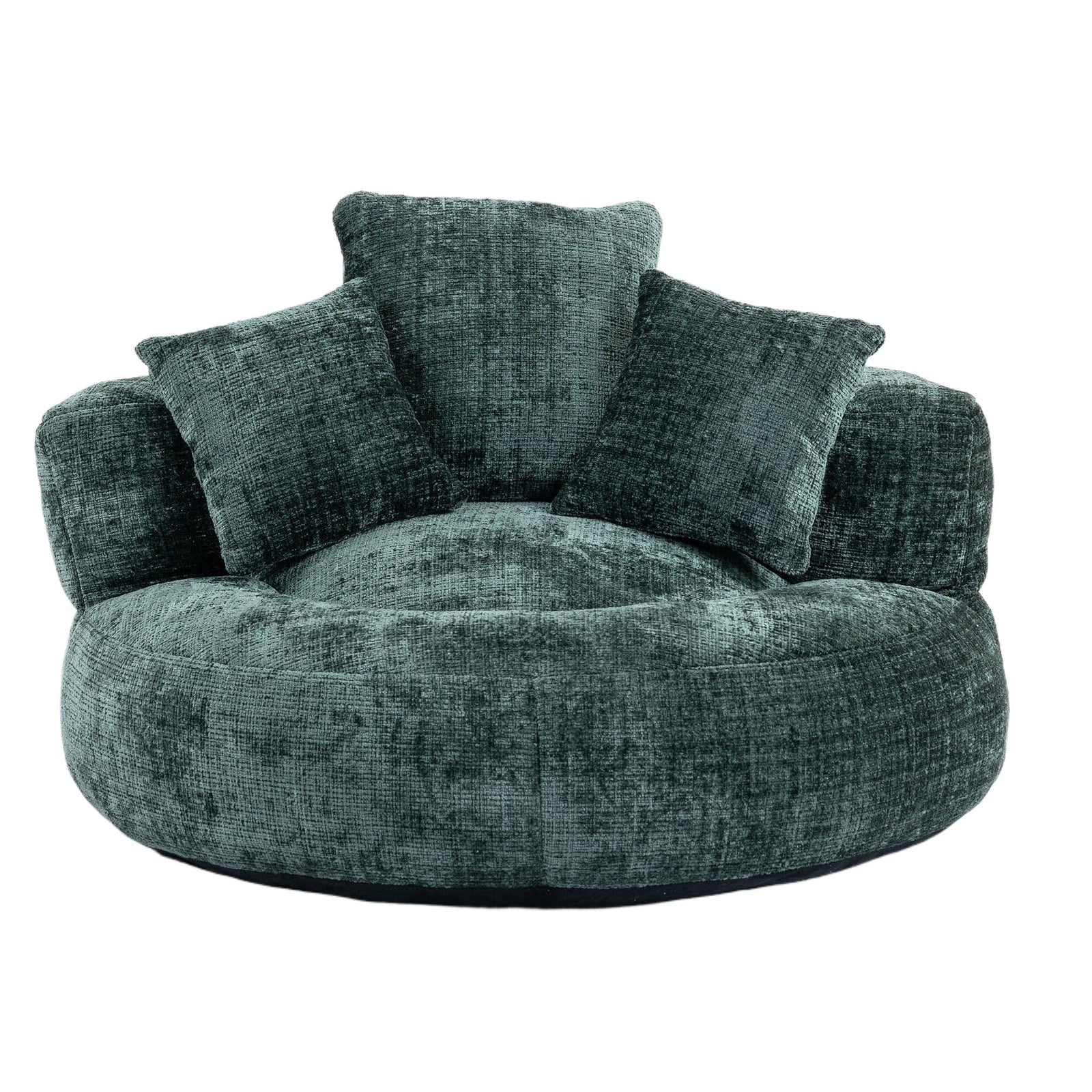 Sofa Chair Set Bean Bag Chair Default Comfortable Lazy Lounger Bean Bag Couch in Emerald Chenille