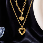 Load image into Gallery viewer, Stacked Golden Heart Contrast Necklaces