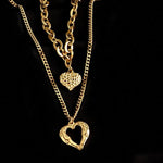 Load image into Gallery viewer, Stacked Golden Heart Contrast Necklaces