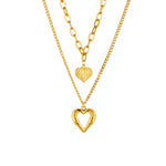 Load image into Gallery viewer, Stacked Golden Heart Contrast Necklaces