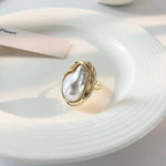 Load image into Gallery viewer, Statement Gold Accented Pearl Ring