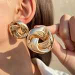 Load image into Gallery viewer, Statement Pretzel Spiral Twist Earrings