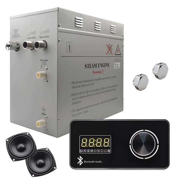 STEAM PLANET 12kw / Single Bluetooth Digital Keypad Steam Planet Superior Encore Steam Generator Self-Draining Steam Shower Kit | Horizontal Digital Keypad in Black with Built-in Temperature Sensor | Upgraded Keypad Connection Cable| Aromatherapy Steam Head for Perfect Steam- GH6LBP