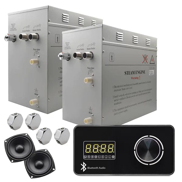 STEAM PLANET 24kw / Single Bluetooth Digital Keypad Steam Planet Superior Encore Steam Generator Self-Draining Steam Shower Kit | Horizontal Digital Keypad in Black with Built-in Temperature Sensor | Upgraded Keypad Connection Cable| Aromatherapy Steam Head for Perfect Steam- GH6LBP