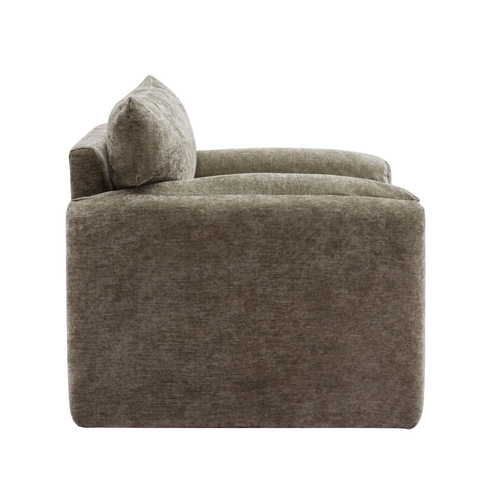 THE FURNITURE CO. Accent Chair Modern Chenille Oversized Armchair In Matcha Green