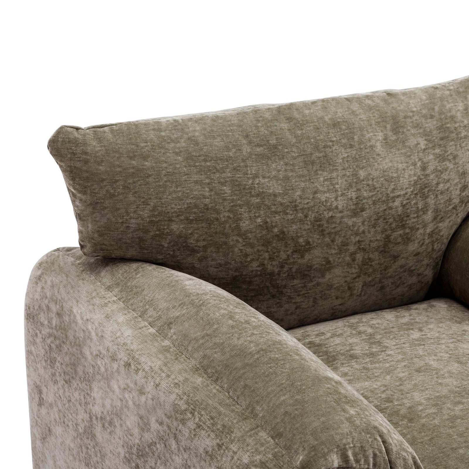 THE FURNITURE CO. Accent Chair Modern Chenille Oversized Armchair In Matcha Green