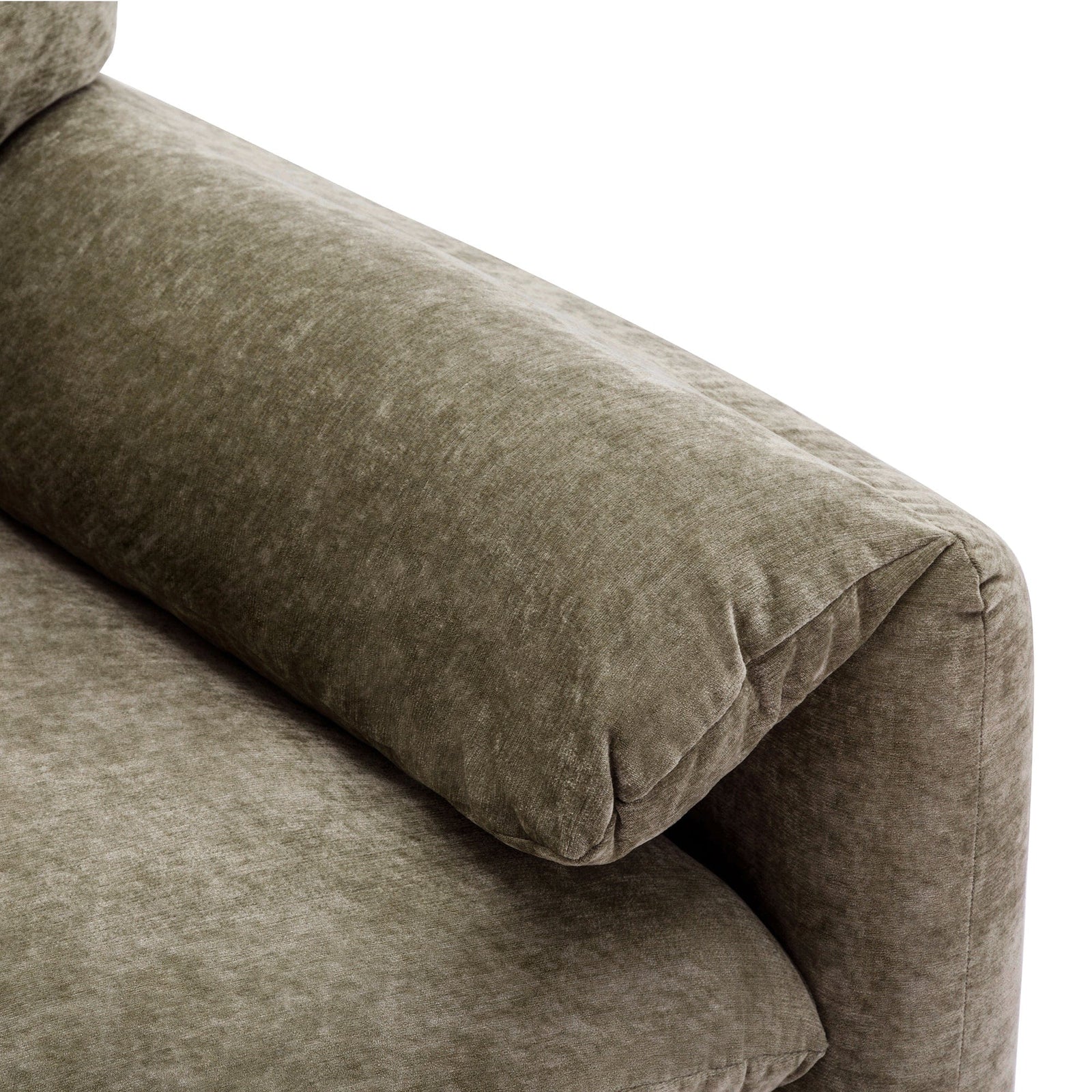 THE FURNITURE CO. Accent Chair Modern Chenille Oversized Armchair In Matcha Green