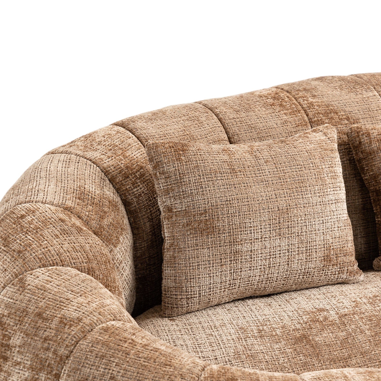 THE FURNITURE CO. Bean Bag Chair Comfortable High-Back Bean Bag Couch in Coffee Chenille
