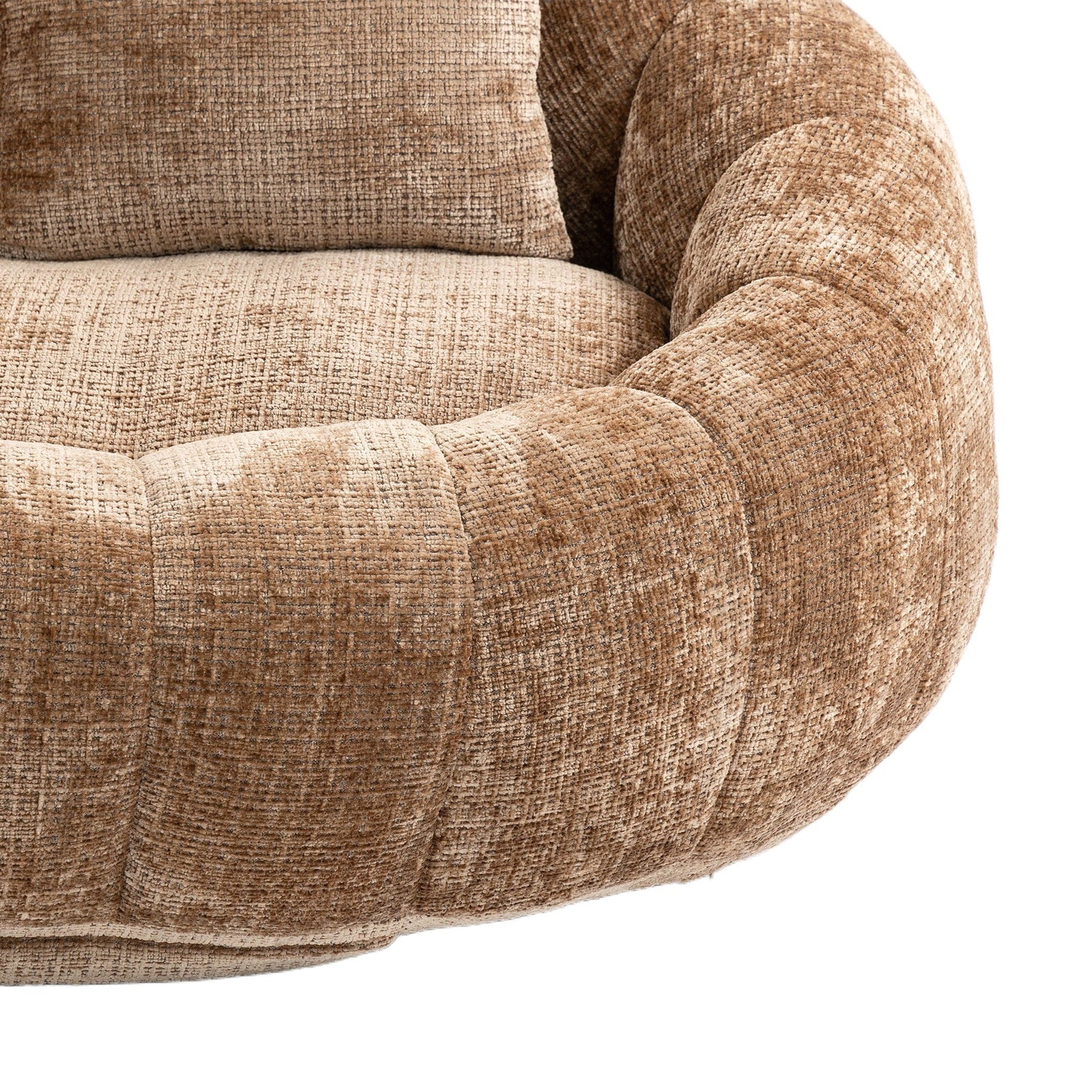 THE FURNITURE CO. Bean Bag Chair Comfortable High-Back Bean Bag Couch in Coffee Chenille