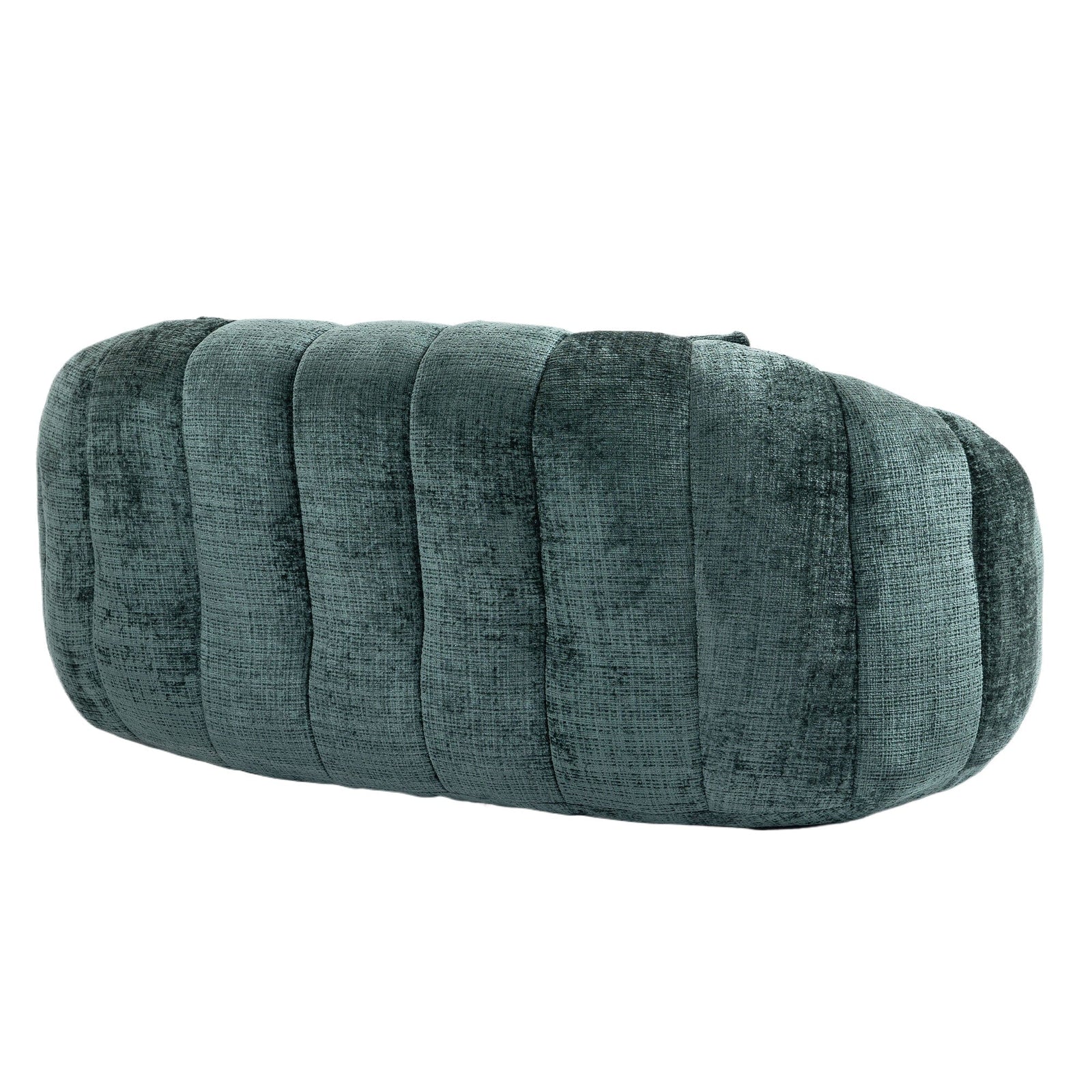 THE FURNITURE CO. Bean Bag Chair Comfortable High-Back Bean Bag Couch in Emerald Chenille