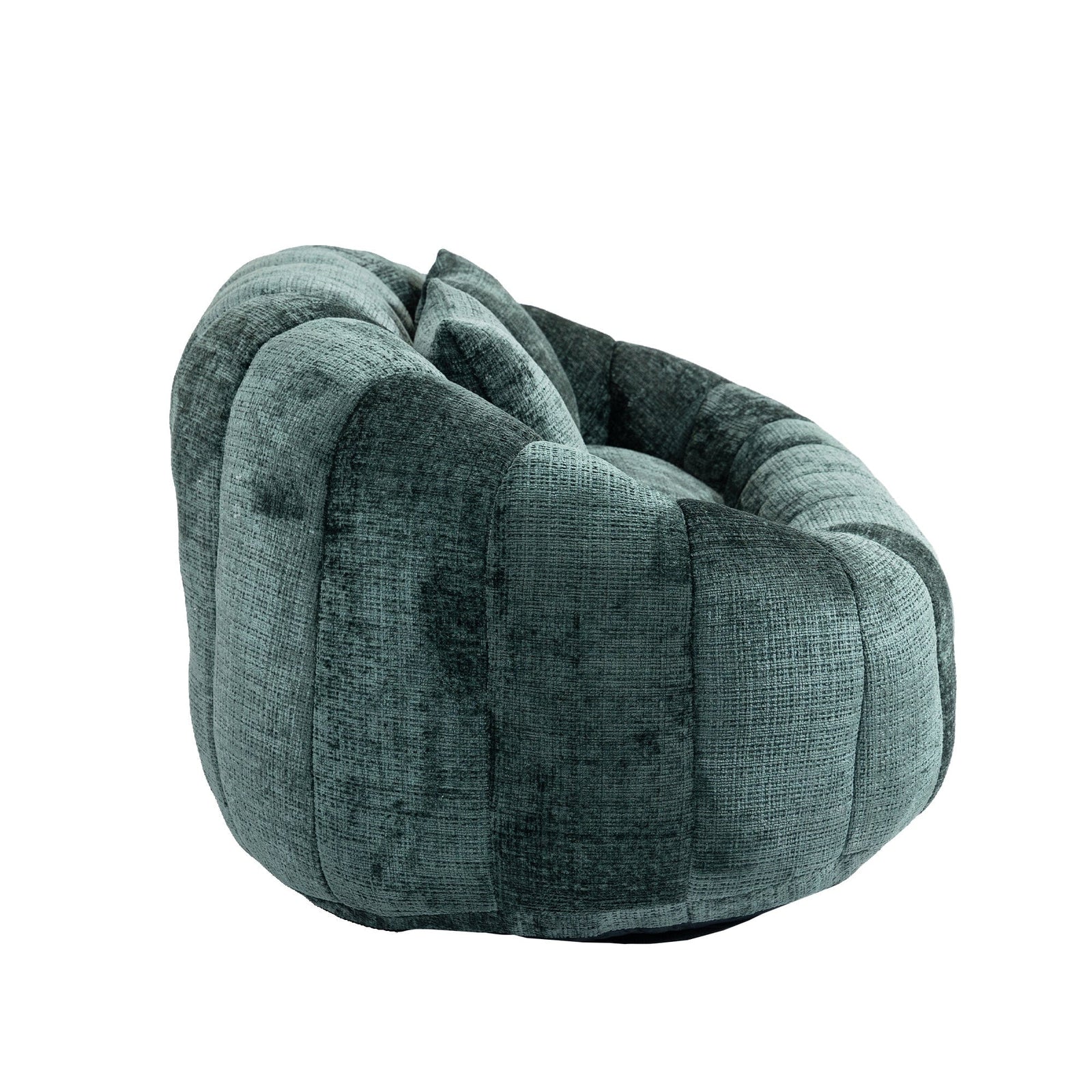 THE FURNITURE CO. Bean Bag Chair Comfortable High-Back Bean Bag Couch in Emerald Chenille