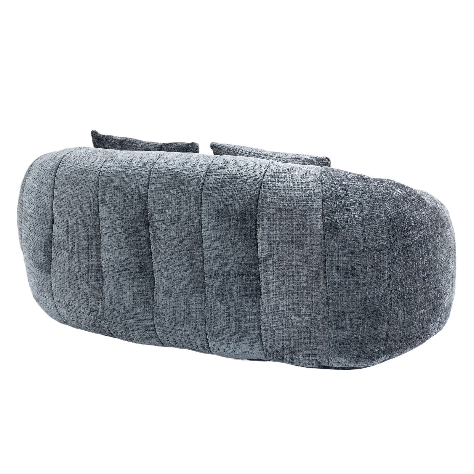 THE FURNITURE CO. Bean Bag Chair Comfortable High-Back Bean Bag Couch in Gray Chenille