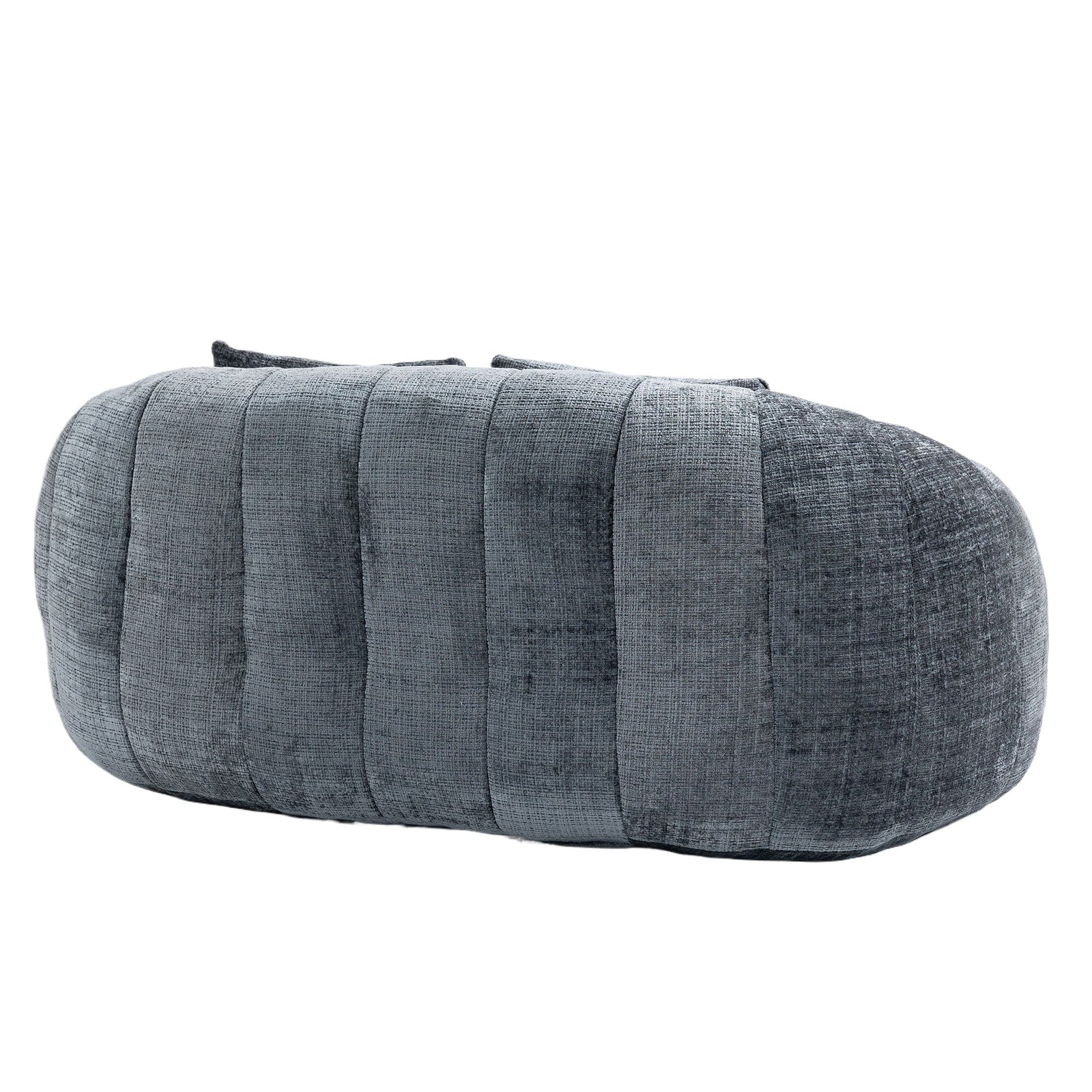 THE FURNITURE CO. Bean Bag Chair Comfortable High-Back Bean Bag Couch in Gray Chenille