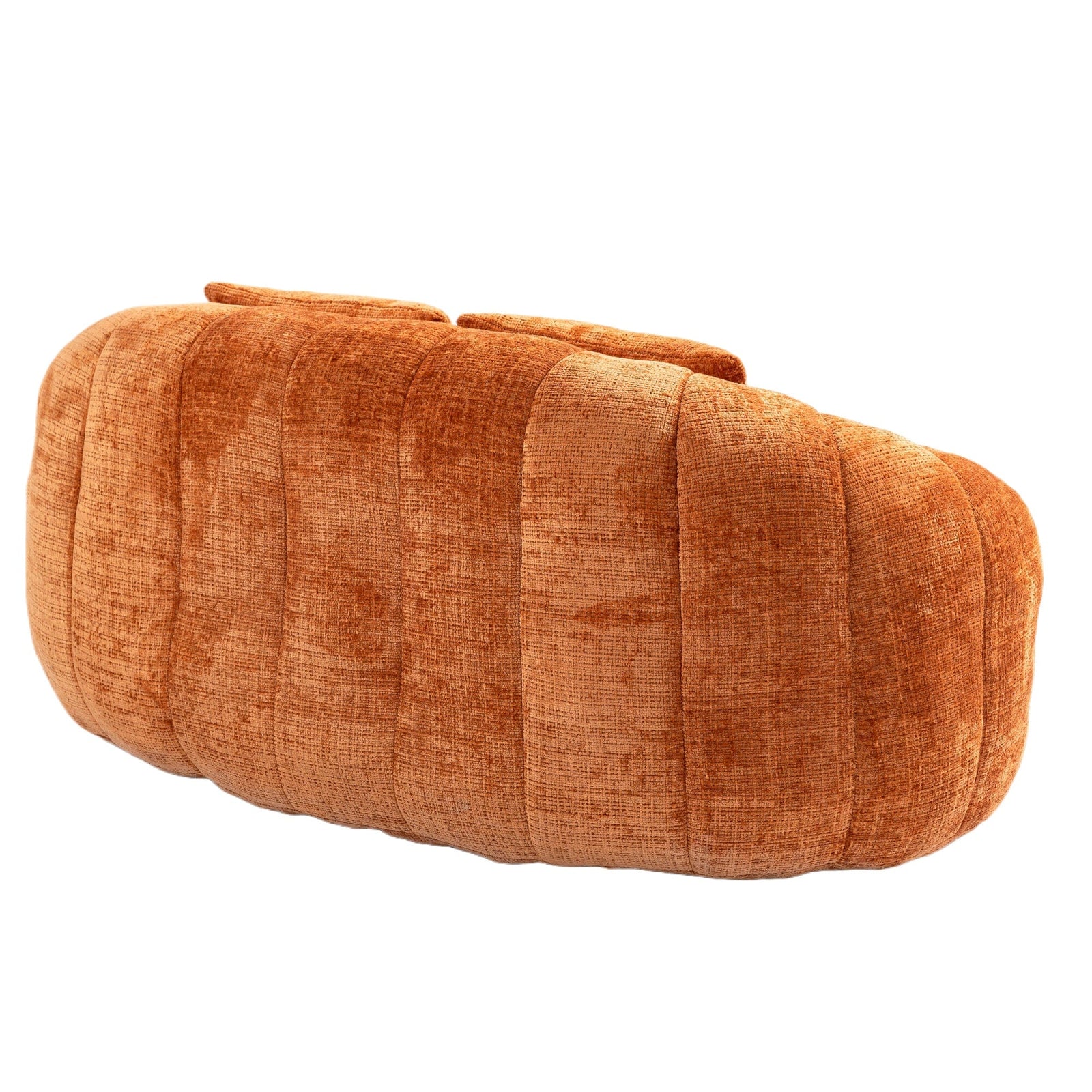 THE FURNITURE CO. Bean Bag Chair Comfortable High-Back Bean Bag Couch in Orange Chenille