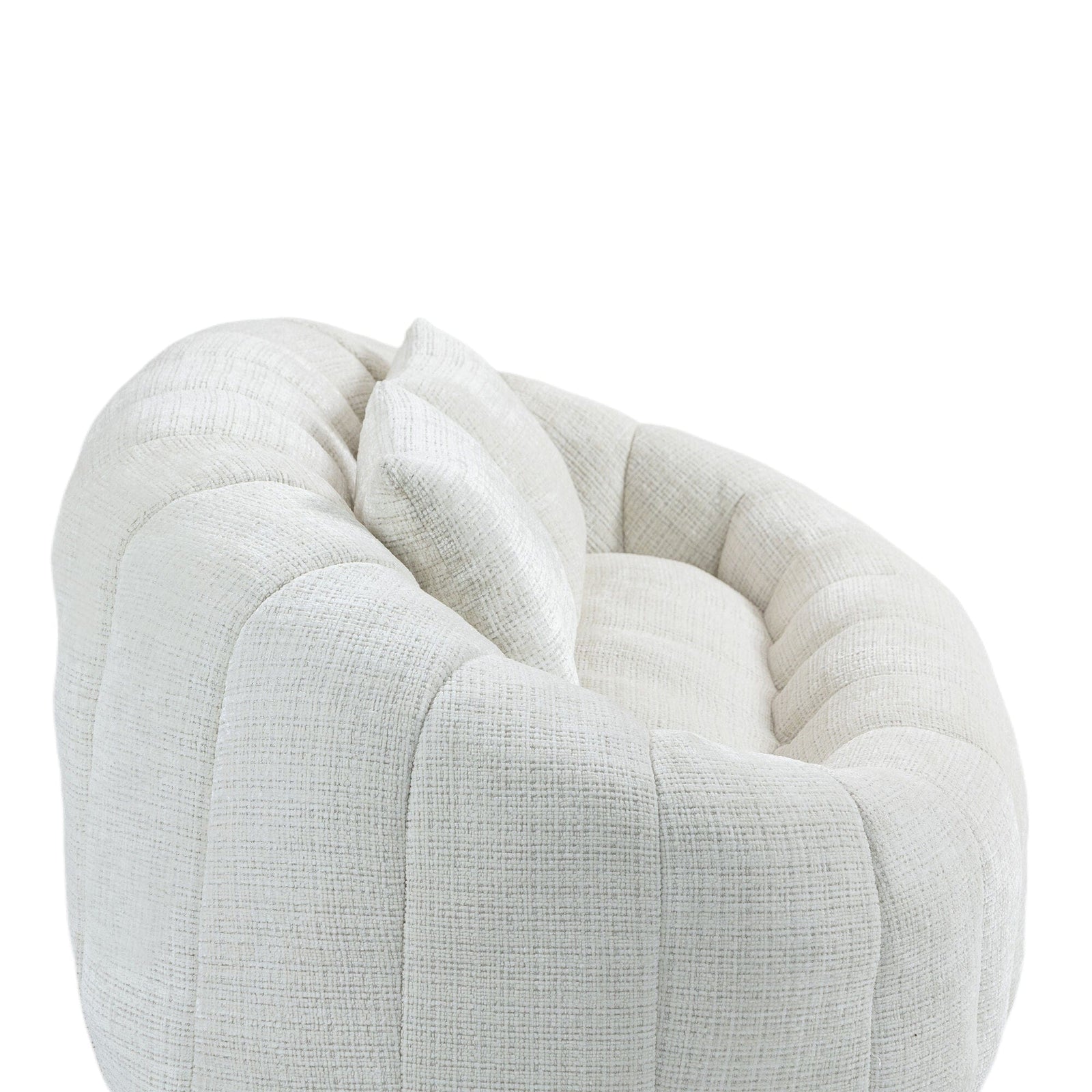THE FURNITURE CO. Bean Bag Chair Default Comfortable High-Back Bean Bag Couch in Beige Chenille