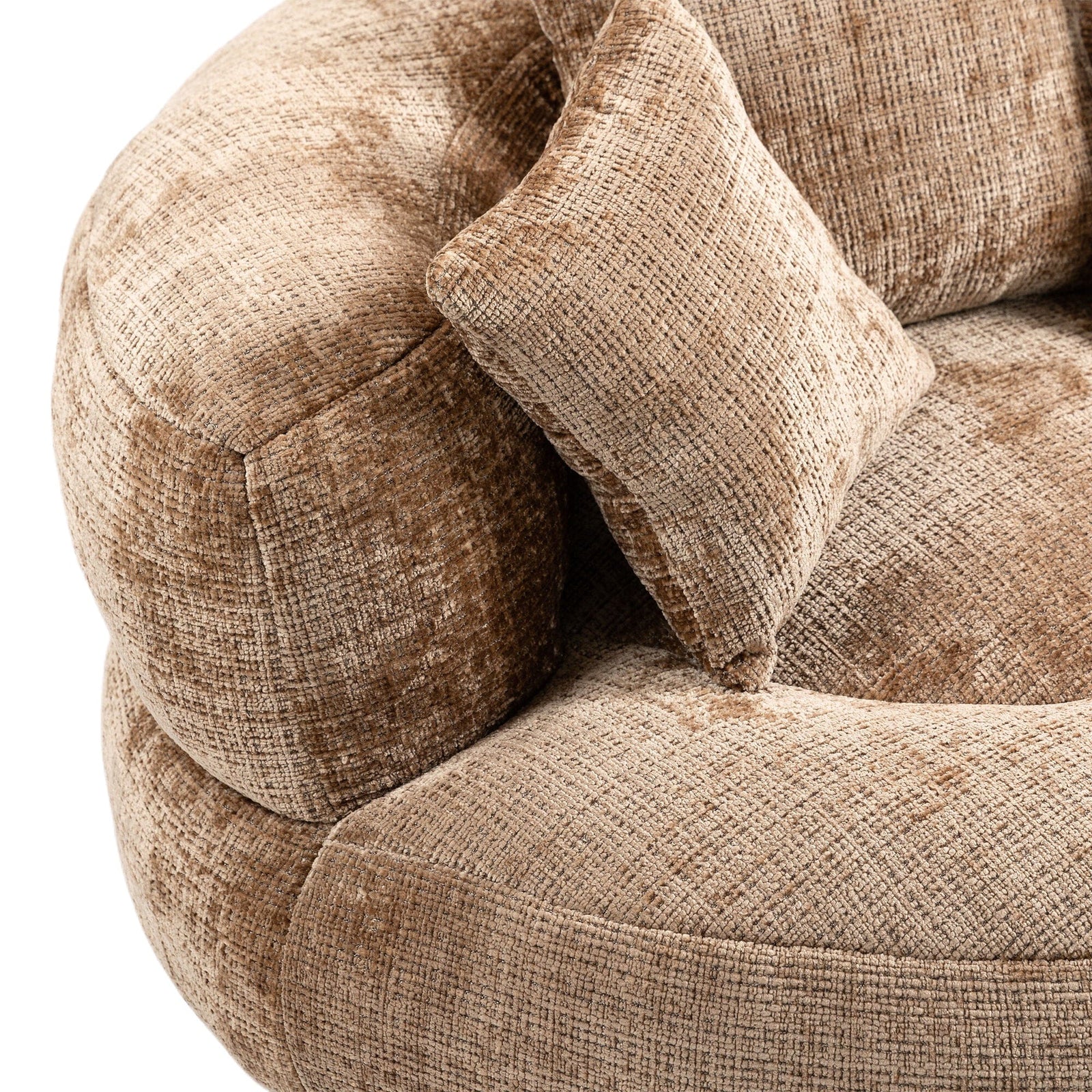 THE FURNITURE CO. Bean Bag Chair Default Comfortable Lazy Lounger Bean Bag Couch in Coffee Chenille