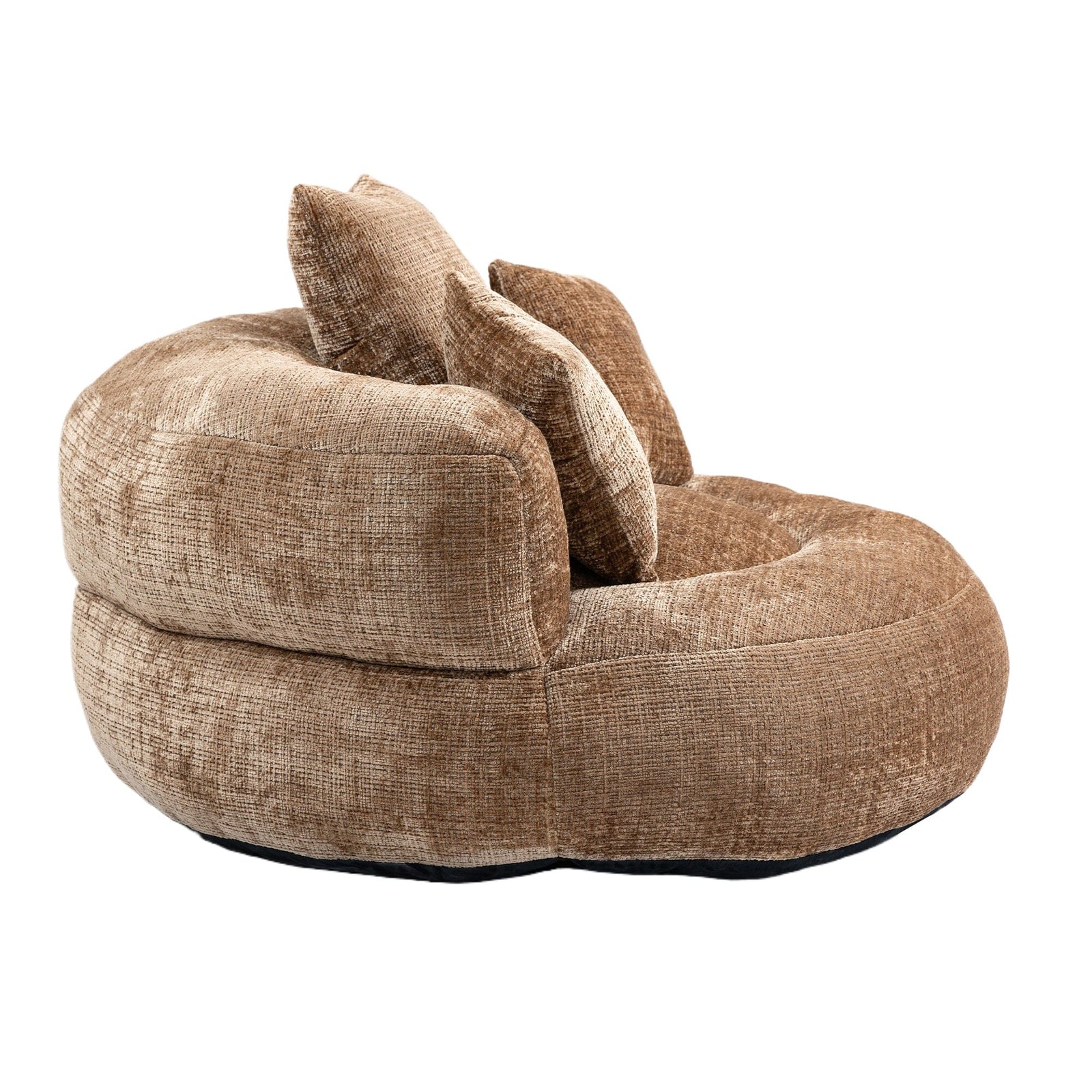 THE FURNITURE CO. Bean Bag Chair Default Comfortable Lazy Lounger Bean Bag Couch in Coffee Chenille