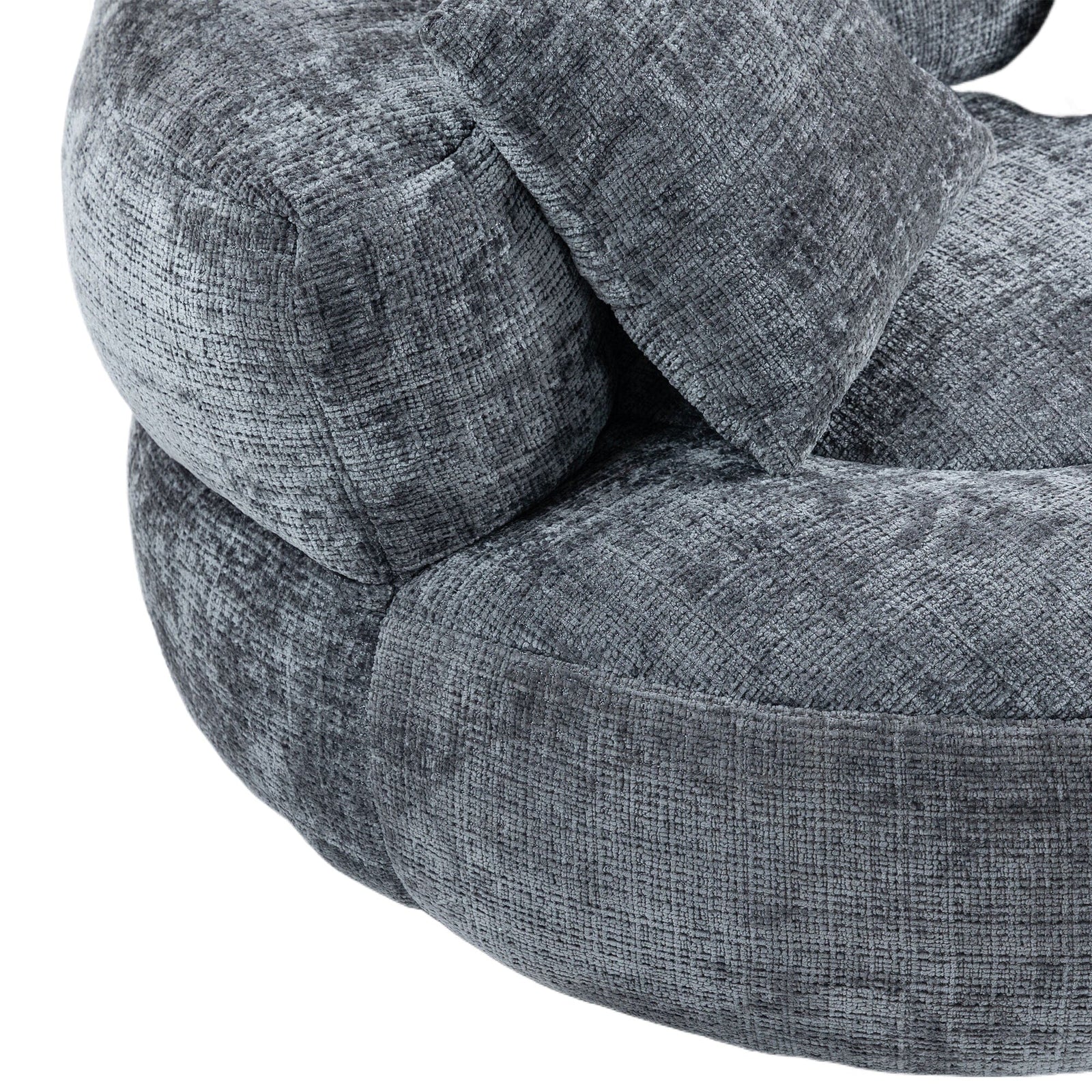 THE FURNITURE CO. Bean Bag Chair Default Comfortable Lazy Lounger Bean Bag Couch in Gray Chenille