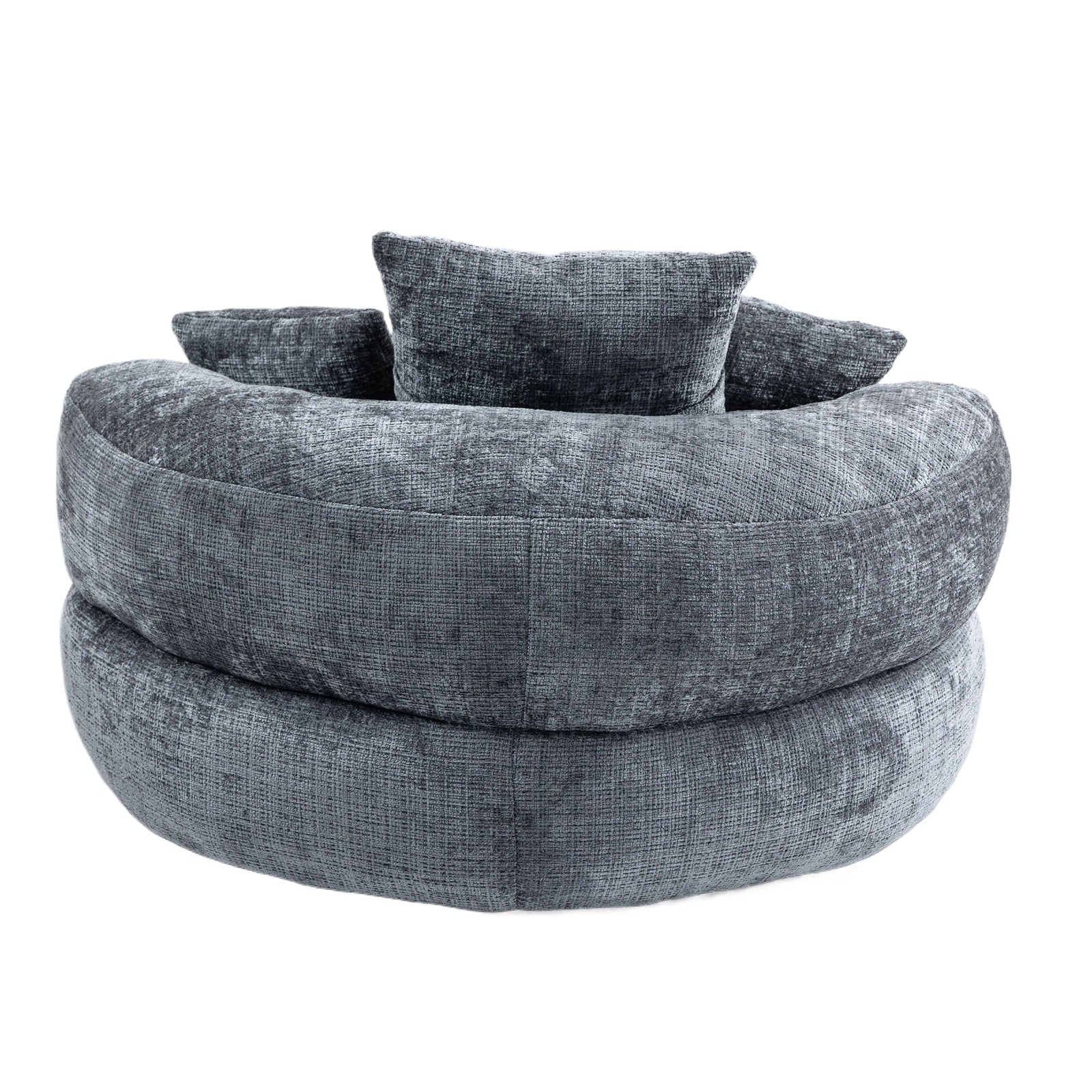 THE FURNITURE CO. Bean Bag Chair Default Comfortable Lazy Lounger Bean Bag Couch in Gray Chenille