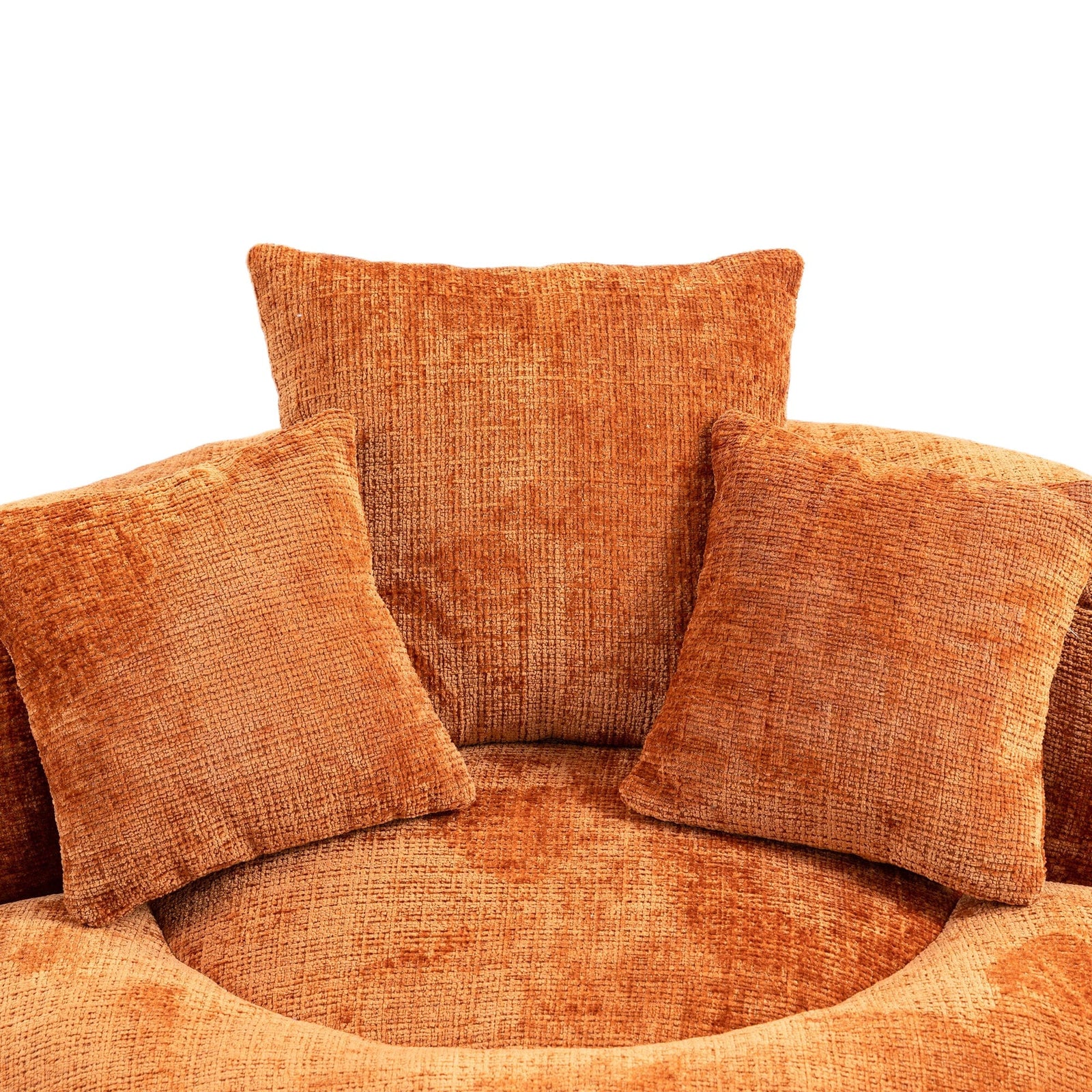 THE FURNITURE CO. Bean Bag Chair Default Comfortable Lazy Lounger Bean Bag Couch in Orange Chenille
