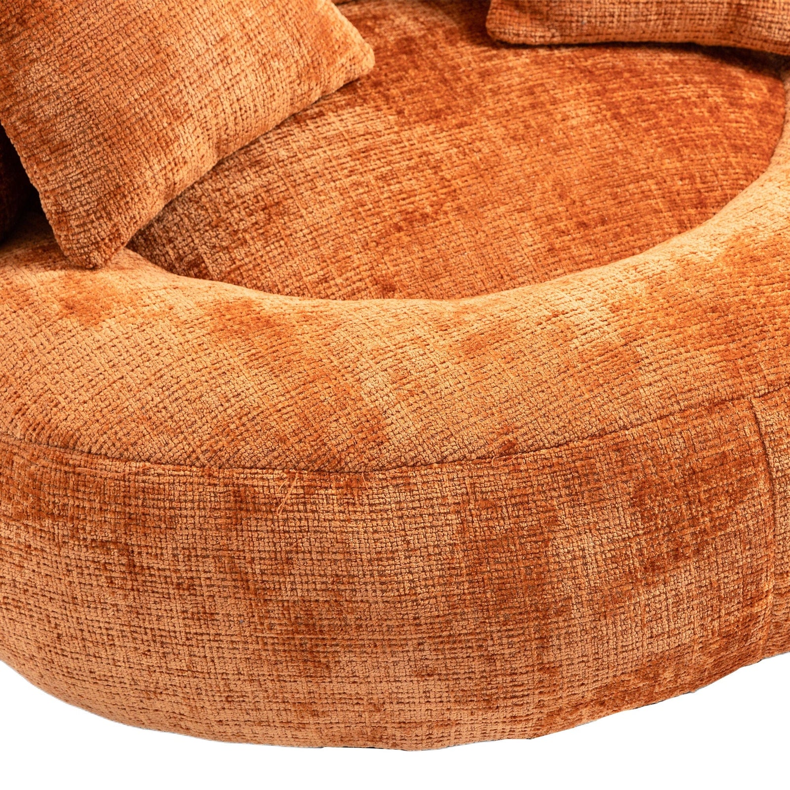 THE FURNITURE CO. Bean Bag Chair Default Comfortable Lazy Lounger Bean Bag Couch in Orange Chenille