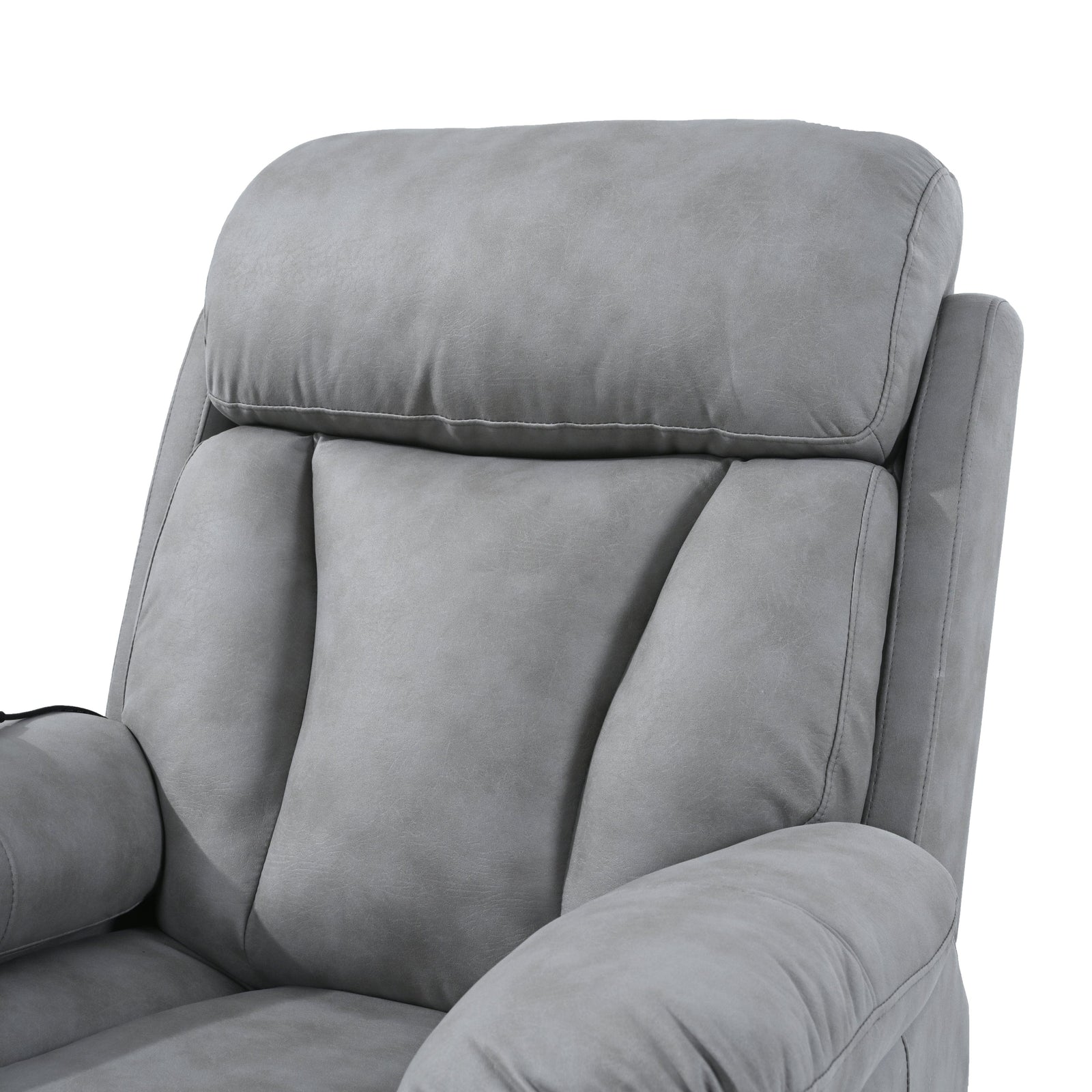 THE FURNITURE CO. Power Lift Recliner Electric Power Lift Recliner Chair for Seniors - Light Gray Fabric, Remote Control, Side Pocket, Ideal for Elderly Comfort