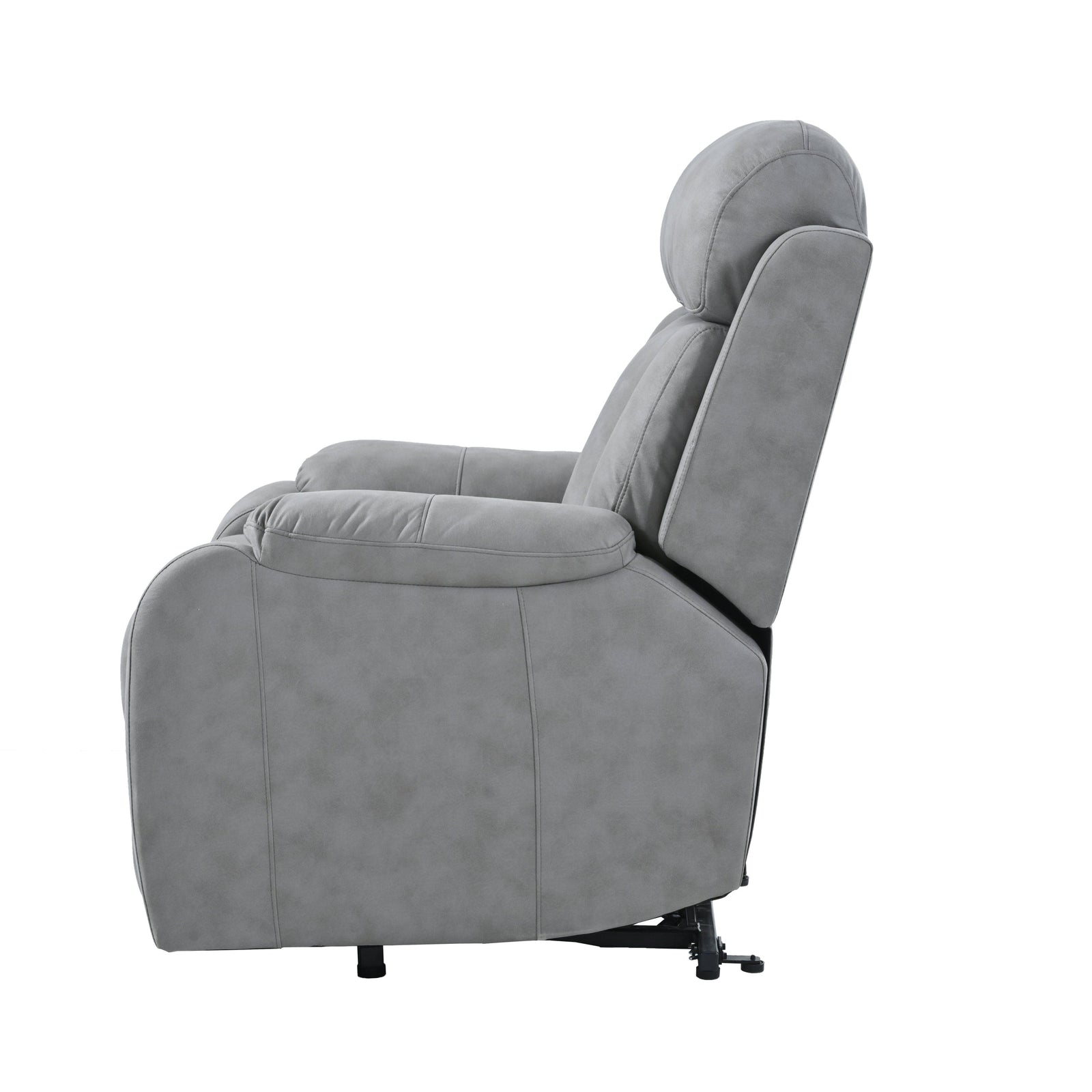 THE FURNITURE CO. Power Lift Recliner Electric Power Lift Recliner Chair for Seniors - Light Gray Fabric, Remote Control, Side Pocket, Ideal for Elderly Comfort