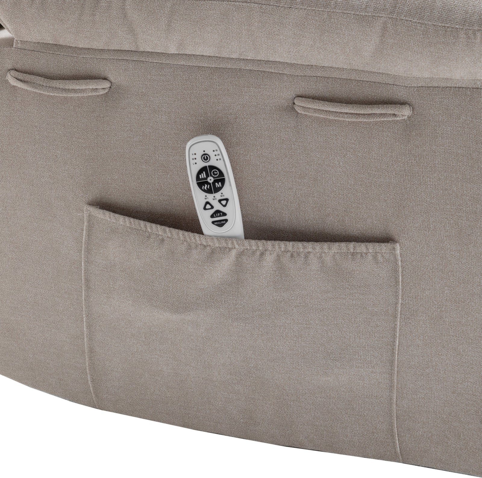 THE FURNITURE CO. Power Recliner Power Recliner Chair with Adjustable Massage Function - Velvet Electric Armchair With Heating System & Side Pockets