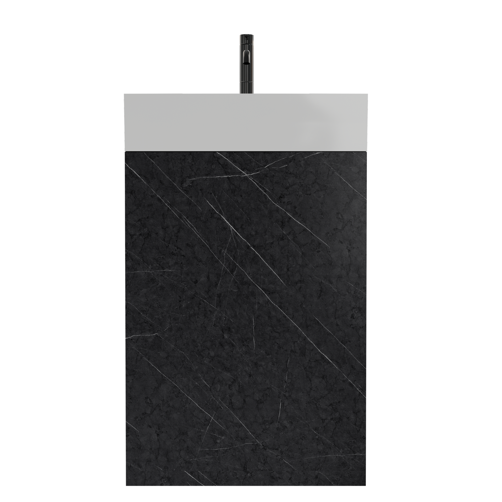 THE FURNITURE CO. Vanity Default 20" Black Marble Bathroom Vanity with Ceramic Sink Freestanding Modern Cabinet In Black