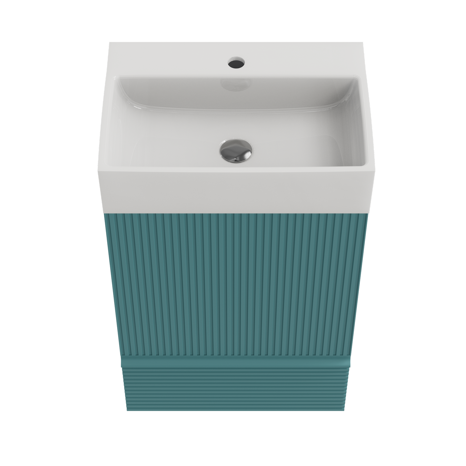 THE FURNITURE CO. Vanity Default 20" Striped Aquamarine Bathroom Vanity with Ceramic Sink Freestanding Modern Cabinet In Aqua