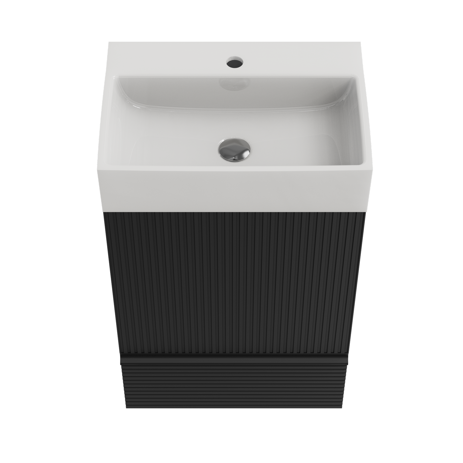 THE FURNITURE CO. Vanity Default 20" Striped Matt Black Bathroom Vanity with Ceramic Sink Freestanding Modern Cabinet In Matt Black