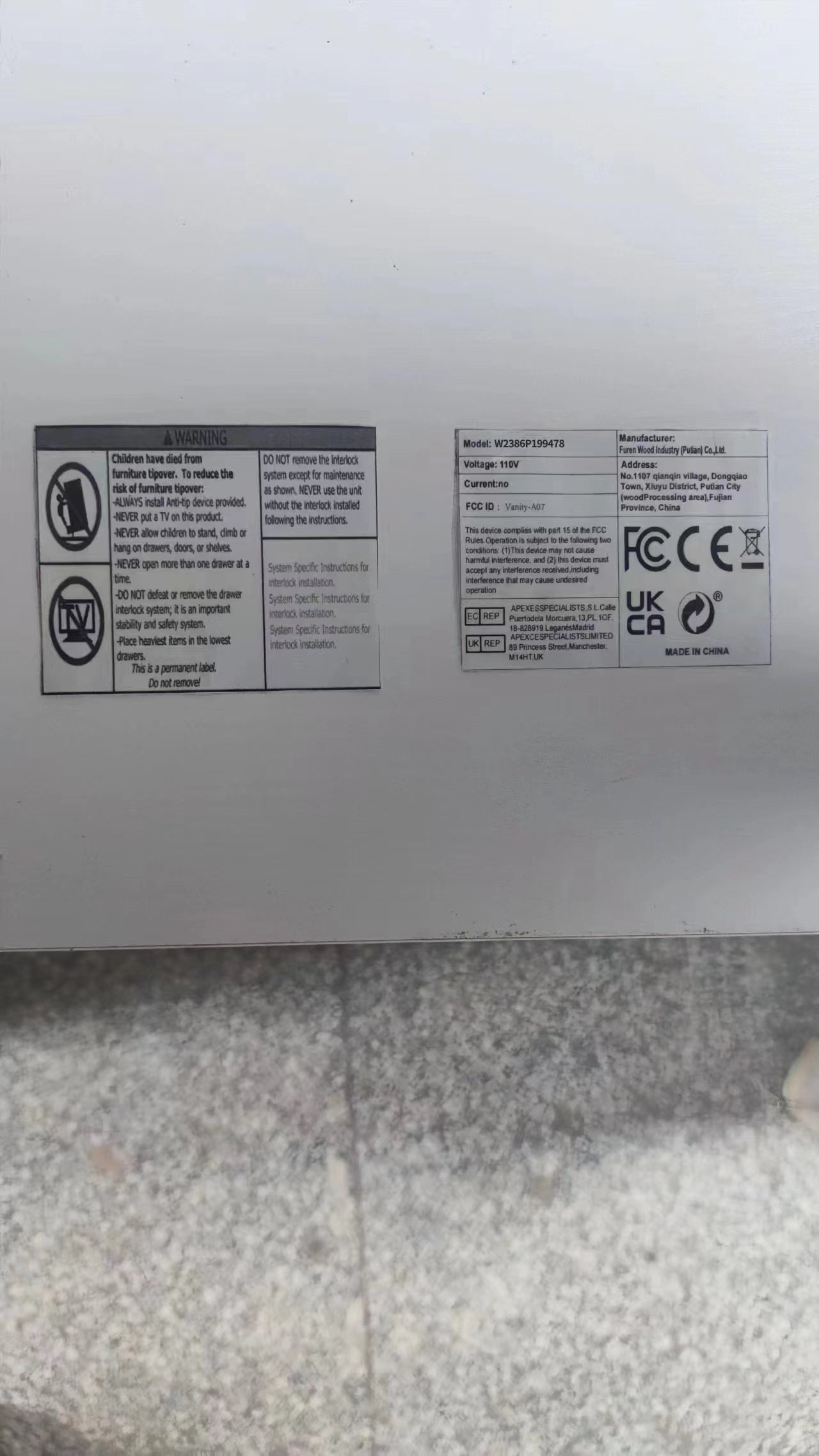 THE FURNITURE CO. Vanity Default 43.3 Makeup Vanity Table with Large Mirror and LED Lights, Brightness Adjustable Dressing Table with 3 Drawers In Black with Stool