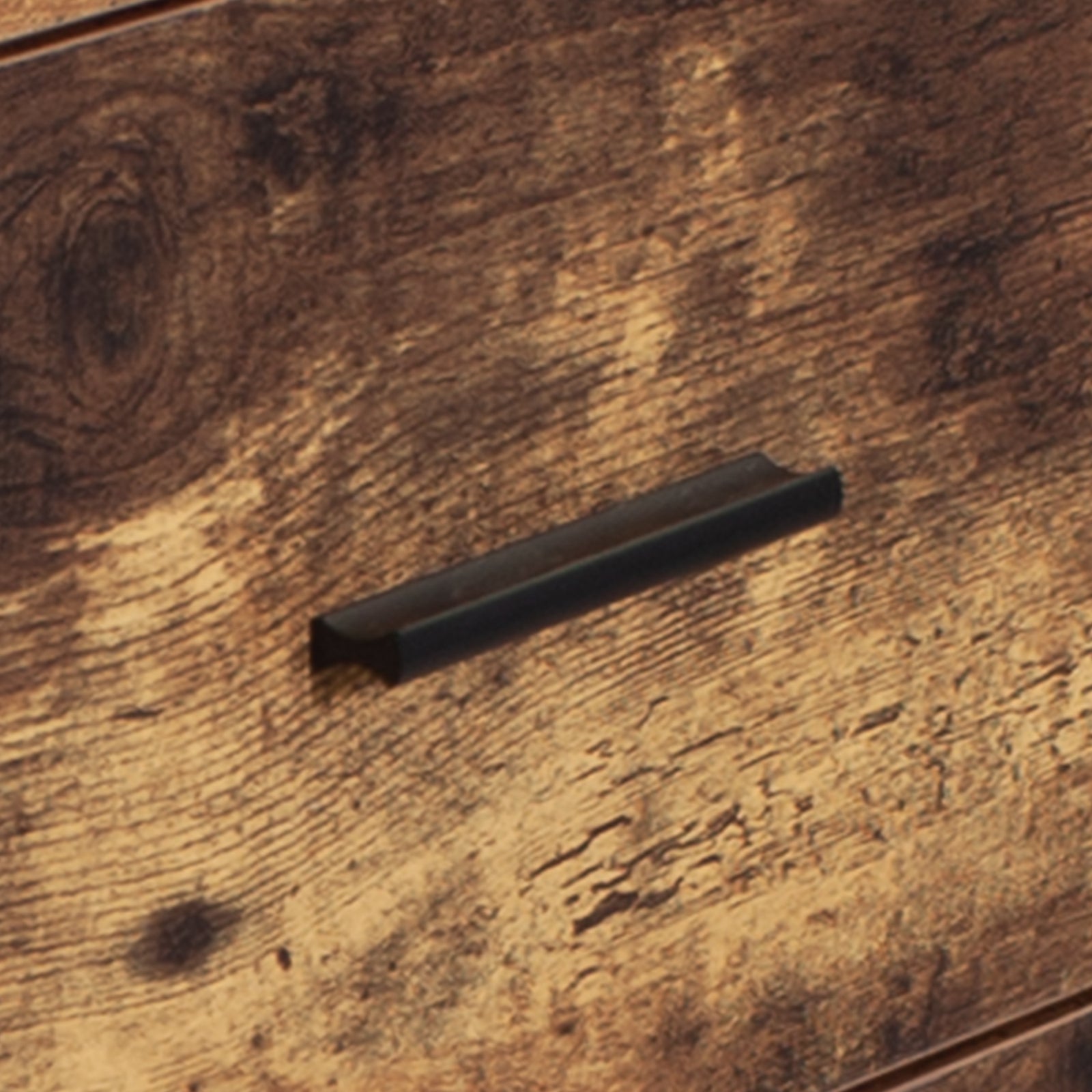 THE FURNITURE CO. Vanity Default Industrial Style 4 Drawer Dresser with Sturdy Steel Frame In Rustic Brown