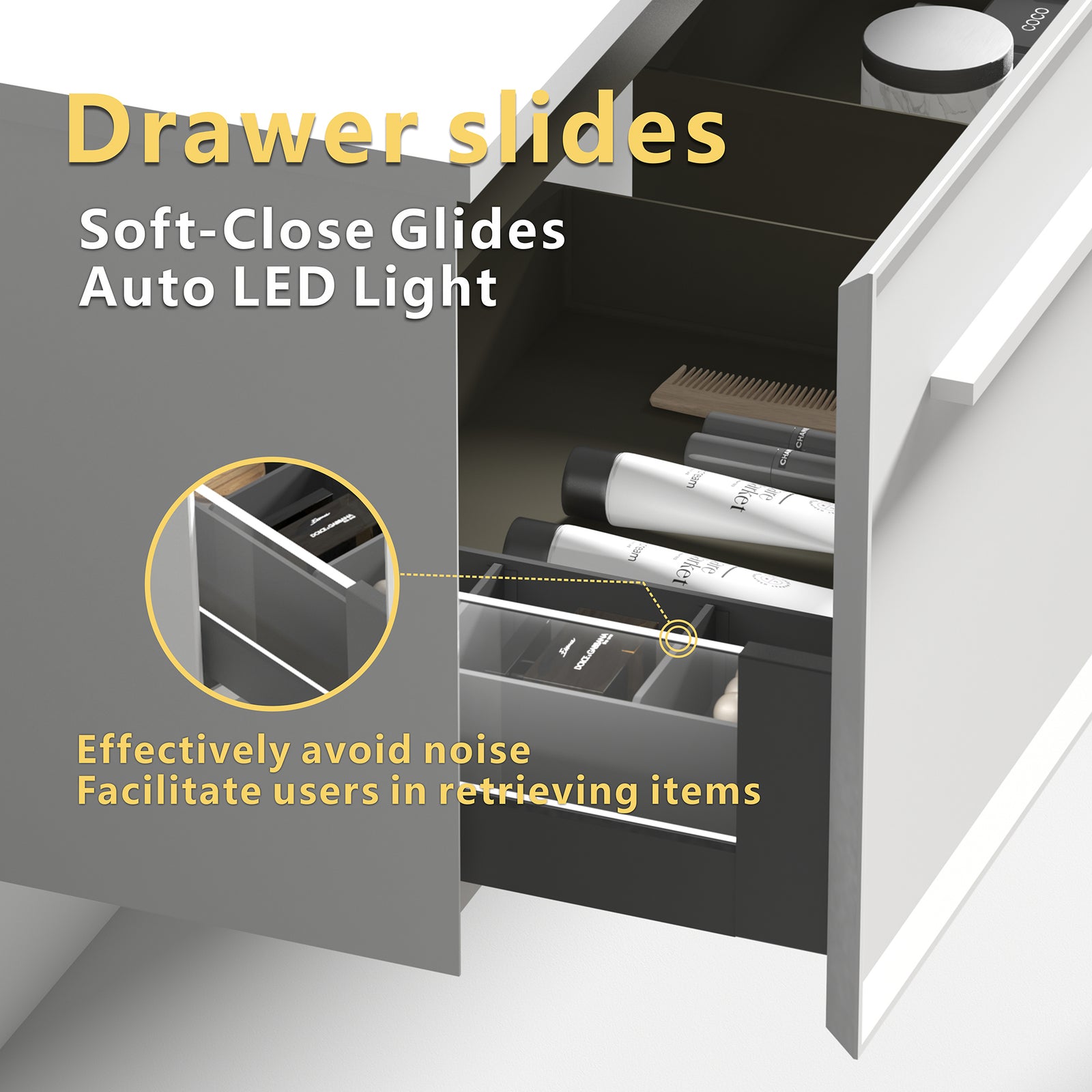 THE FURNITURE CO. Vanity Default Matt Snow White Bathroom Vanity with Solid Surface Sink In White