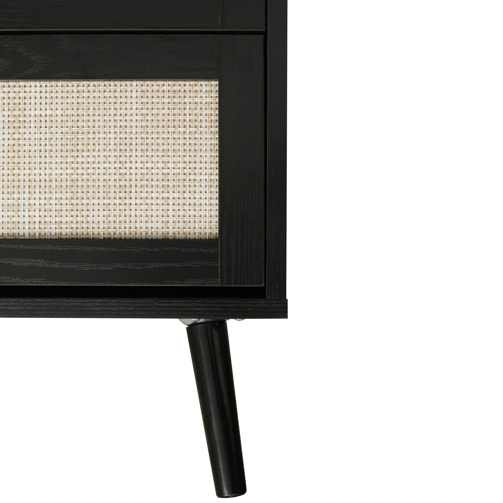 THE FURNITURE CO. Vanity Default Modern 6 Drawer Dresser Wood Cabinet for Storage In Black