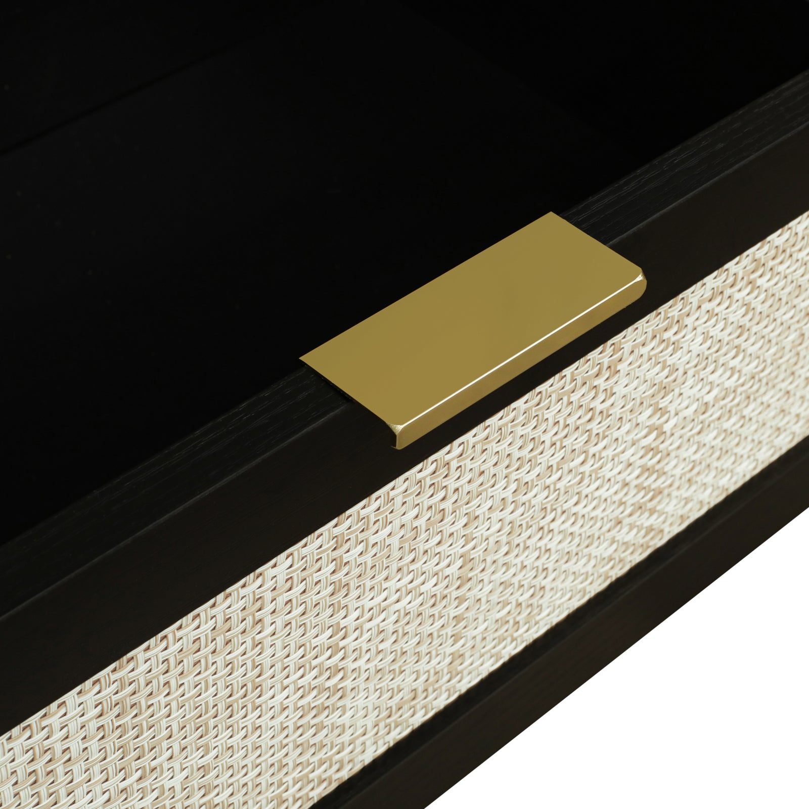 THE FURNITURE CO. Vanity Default Modern 6 Drawer Dresser Wood Cabinet for Storage In Black