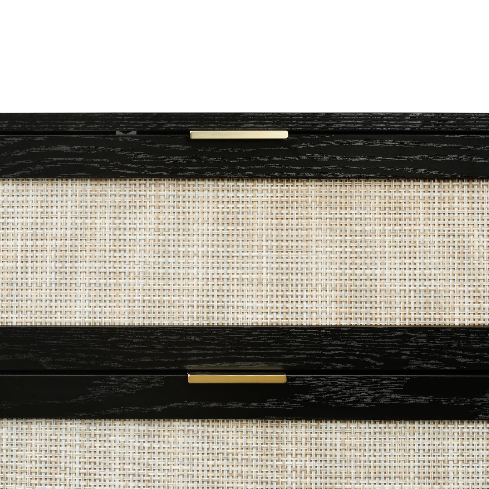 THE FURNITURE CO. Vanity Default Modern 6 Drawer Dresser Wood Cabinet for Storage In Black