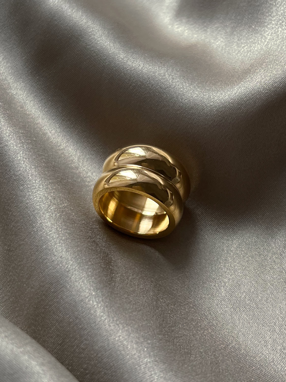 Seraphina double chunky gold ring