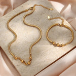 Load image into Gallery viewer, Thick Snake Chain Beaded Necklace and Bracelet