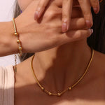 Load image into Gallery viewer, Thick Snake Chain Beaded Necklace and Bracelet