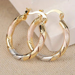 Load image into Gallery viewer, Triple Contrast Wrap Hoop Earrings
