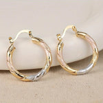 Load image into Gallery viewer, Triple Contrast Wrap Hoop Earrings