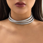 Load image into Gallery viewer, Triple Layer Stacked Chunky Choker Necklace