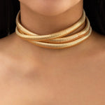 Load image into Gallery viewer, Triple Layer Stacked Chunky Choker Necklace