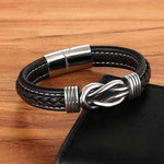Load image into Gallery viewer, Unisex Eternal Love Knot Leather Bracelet