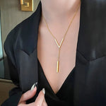 Load image into Gallery viewer, V Drop Lariat Necklace
