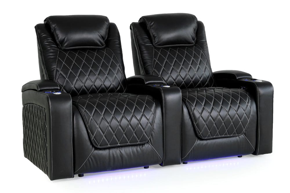 Valencia Home Theater Seating Home Theater Seating Oslo XL Leather Home Theater Seating with Power Headrest & Cup Holder